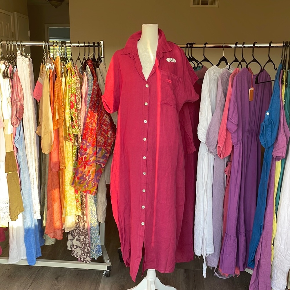 Blouse Maxi Dress. Made in Italy. Boho-Chic.
